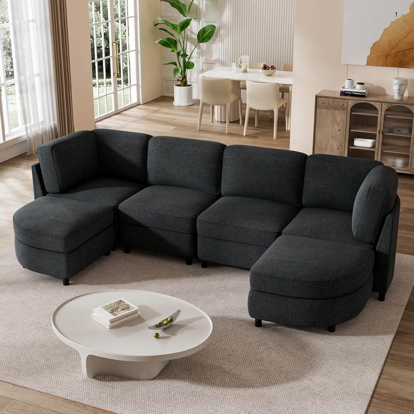 67.72" Modular Sectional Sofas Loveseat with Ottomans, 4 Seat Couch with Storage, Oversized Chaise Lounge Chair Sofa