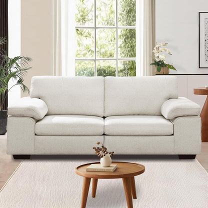 73.2" Modern Chenille Sofa Couch for Living Room,Deep Seat Love seat with Adjustable Armrests, Removable Cover