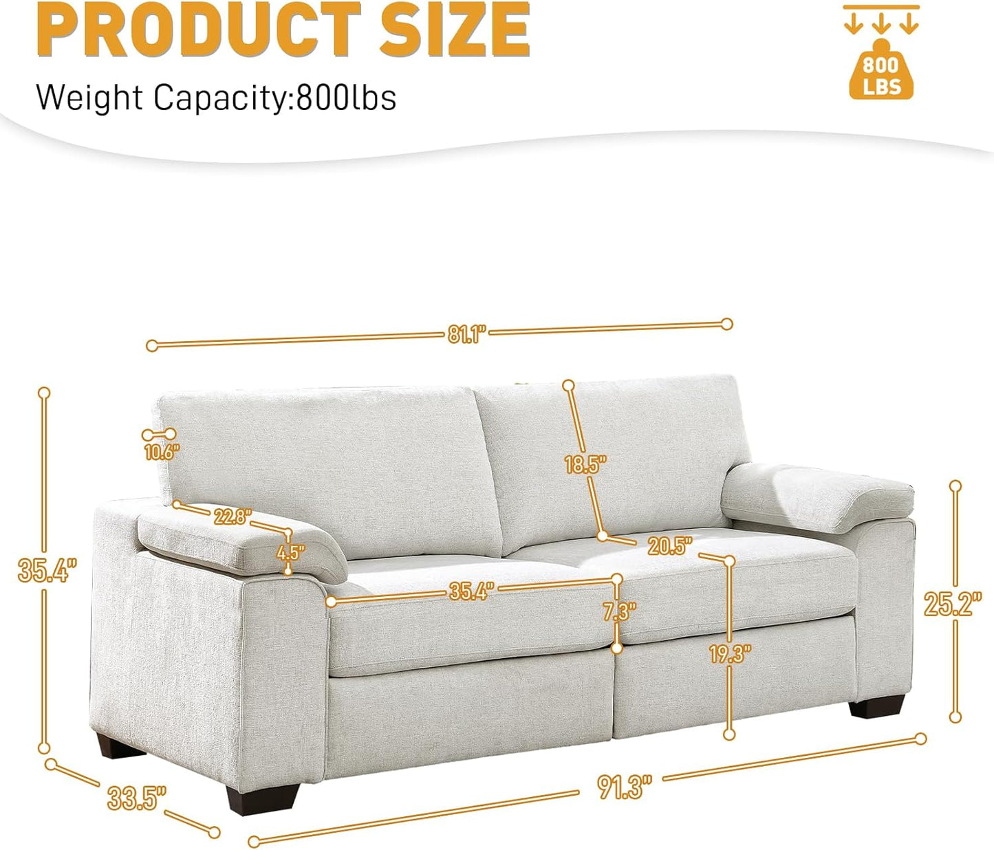 Modern Love seat Couch for Living Room, Chenille Upholstered Loveseat Sofa with Deep Seat,Removable Sofa Cover for Apartment