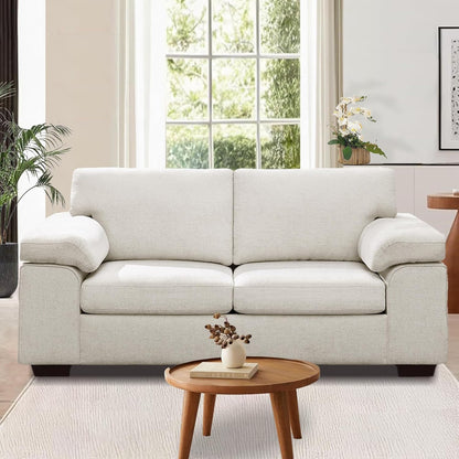 73.2" Modern Chenille Sofa Couch for Living Room,Deep Seat Love seat with Adjustable Armrests, Removable Cover