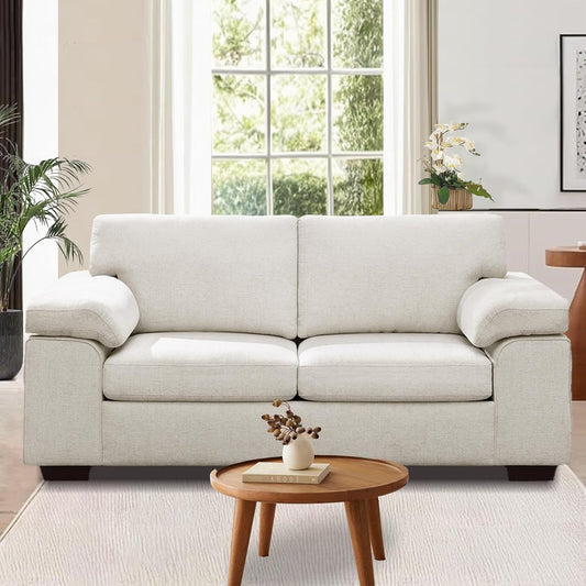 73.2" Modern Chenille Sofa Couch for Living Room,Deep Seat Love seat with Adjustable Armrests, Removable Cover
