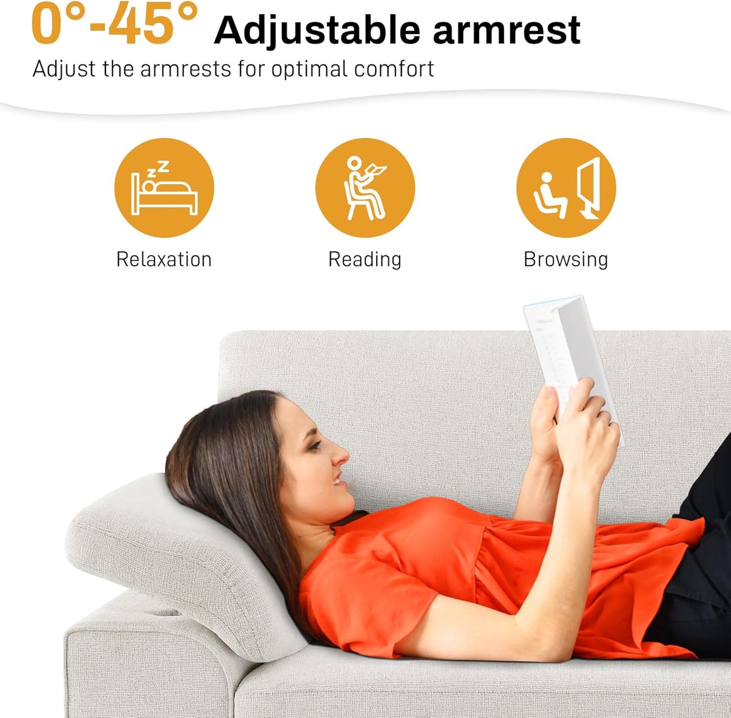 73.2" Modern Chenille Sofa Couch for Living Room,Deep Seat Love seat with Adjustable Armrests, Removable Cover