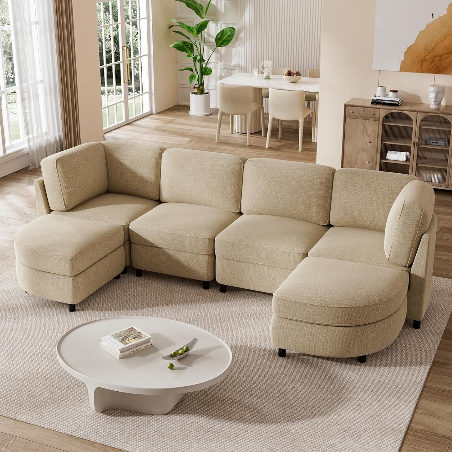 67.72" Modular Sectional Sofas Loveseat with Ottomans, 4 Seat Couch with Storage, Oversized Chaise Lounge Chair Sofa