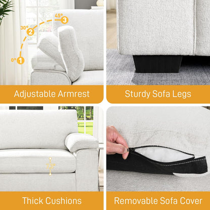 Modern Love seat Couch for Living Room, Chenille Upholstered Loveseat Sofa with Deep Seat,Removable Sofa Cover for Apartment