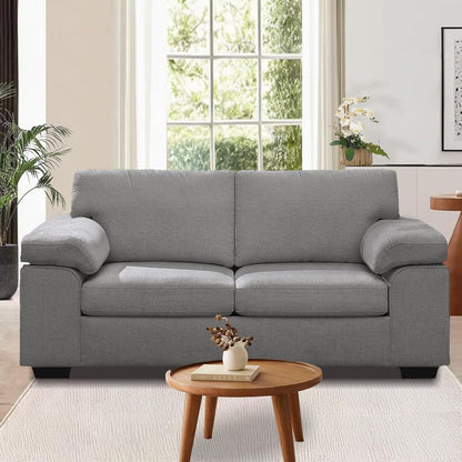 73.2" Modern Chenille Sofa Couch for Living Room,Deep Seat Love seat with Adjustable Armrests, Removable Cover