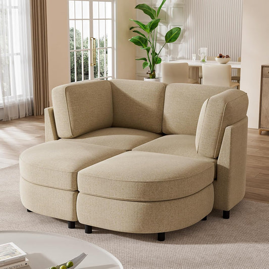 67.72" Modular Sectional Sofas Loveseat with Ottomans, 4 Seat Couch with Storage, Oversized Chaise Lounge Chair Sofa